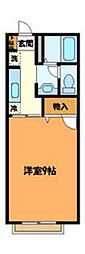 ソレーユ 2階1Kの間取り