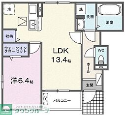 リコルディ 1階1LDKの間取り
