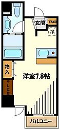 ジーエスグランド高尾 4階ワンルームの間取り
