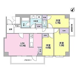 豊田ハウス 5階3LDKの間取り