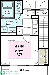 リブリ・KOYO 1階1Kの間取り