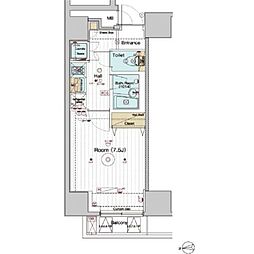 ベルグレードＨＪ 3階1Kの間取り