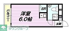 エトワール暁町 ワンルームの間取図画像