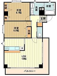 TCブリスガーデン 2LDKの間取図画像