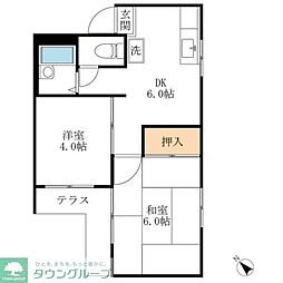 メゾン・ワダ 2DKの間取図画像