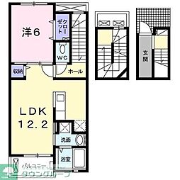 サニーヒルズ・K2 1LDKの間取図画像