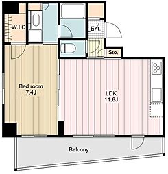 ラグゼナ八王子横山町 1LDKの間取図画像