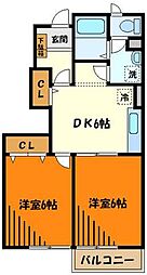 フィオーレ 2Kの間取図画像