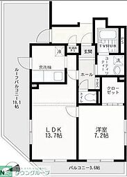 マノワール・カイリー 1LDKの間取図画像