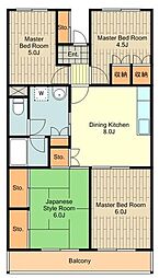 メゾンランジェ 4DKの間取図画像