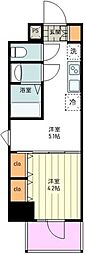 エステムコート東京八王子 1DKの間取図画像