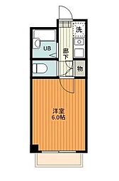 ドウェル片倉 1Kの間取図画像