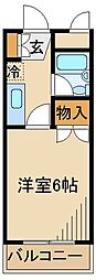 アーバンハイム府中 1Kの間取図画像