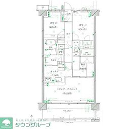シュロス府中パークアリーナ 3LDKの間取図画像