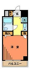 ケイズ八王子 ワンルームの間取図画像