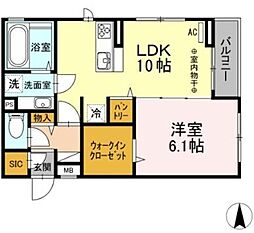 サンヒルズ 1LDKの間取図画像