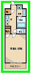 コーボック飛田給2 1Kの間取図画像