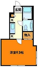 ミーナス片倉 1Kの間取図画像