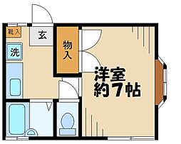 グリーンハイツ3 1Kの間取図画像