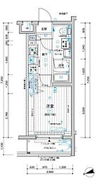 MAINSTAGE立川3 1Kの間取図画像