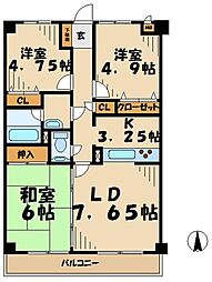 ヌーベルヴィラ2 3LDKの間取図画像