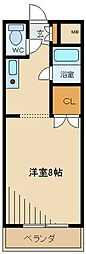 センターハイツ 1Kの間取図画像