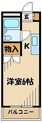 レジデンス小川 1Kの間取図画像