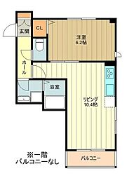 ミドルフィールド羽衣町 1LDKの間取図画像