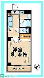 キッドマンション 1Kの間取図画像