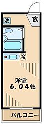 京王相模原線 京王堀之内駅 徒歩10分の賃貸アパート 2階1Kの間取り