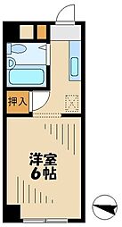 グリーンハイム広瀬 1Kの間取図画像