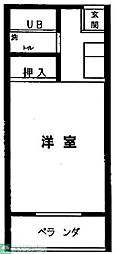 サンアベニュー片倉 2階ワンルームの間取り