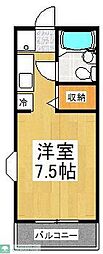 京王相模原線 京王多摩センター駅 徒歩11分の賃貸マンション 4階ワンルームの間取り