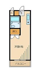 ウインク松木 1Kの間取図画像