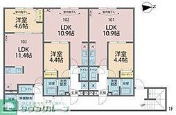 カインドネス八王子元横山町 101 1階1LDKの間取り