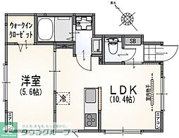 サンライズ町田 1階1LDKの間取り