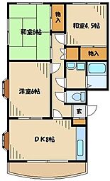 京王相模原線 京王堀之内駅 徒歩14分の賃貸マンション 1階3DKの間取り