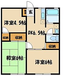 ファミール田倉 2階3DKの間取り
