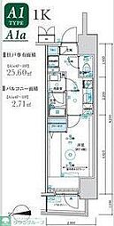 MAXIV八王子TRE 12階1Kの間取り