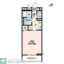 京王線 長沼駅 徒歩7分の賃貸アパート 3階1Kの間取り