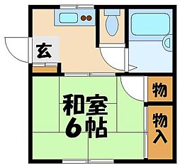 京王相模原線 京王多摩センター駅 バス12分 一本杉公園下車 徒歩2分の賃貸アパート 2階1Kの間取り