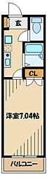 京王相模原線 京王堀之内駅 徒歩10分の賃貸アパート 2階1Kの間取り