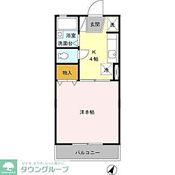 コスモスA 1Kの間取図画像