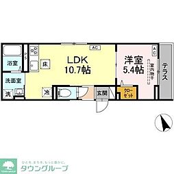 D Paina 菅北浦 1LDKの間取図画像