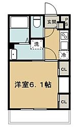 リブリ・SweetPea3 1Kの間取図画像