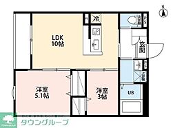 robot home 相模原II 2LDKの間取図画像