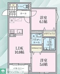 リケナ矢野口 2LDKの間取図画像