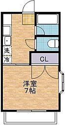 コーポサンライズ 1Kの間取図画像