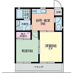 クリエール・サン 2DKの間取図画像