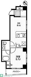 アーバンフラッツ町田 1DKの間取図画像